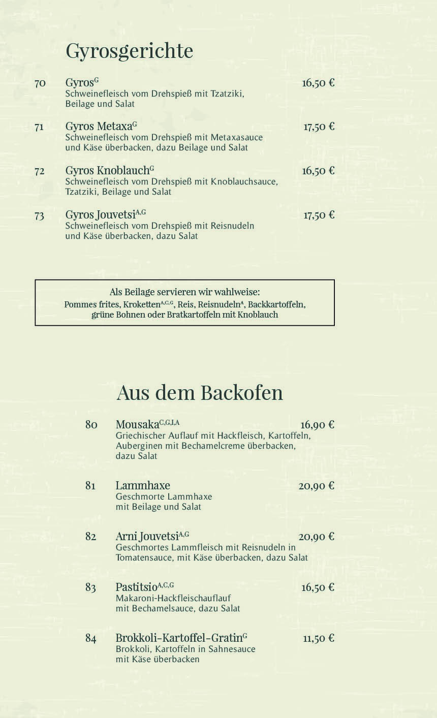 Taverna Olive Berlin - Friedrichshain Speisekarte 8